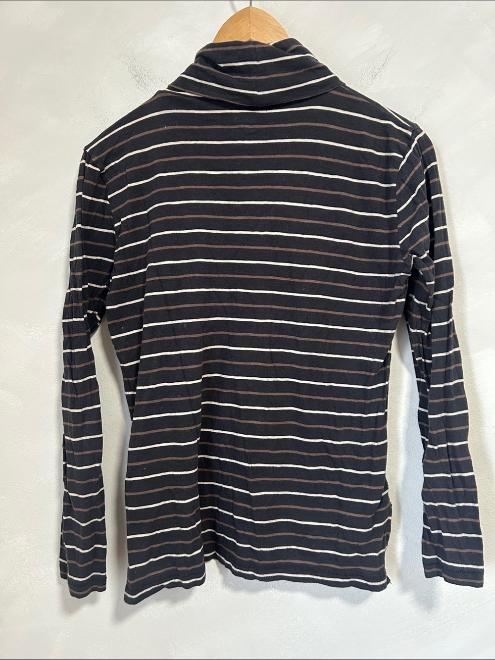 Madewell Whisper Cotton Turtleneck Top in Tessie Stripe small - Picture 9 of 9